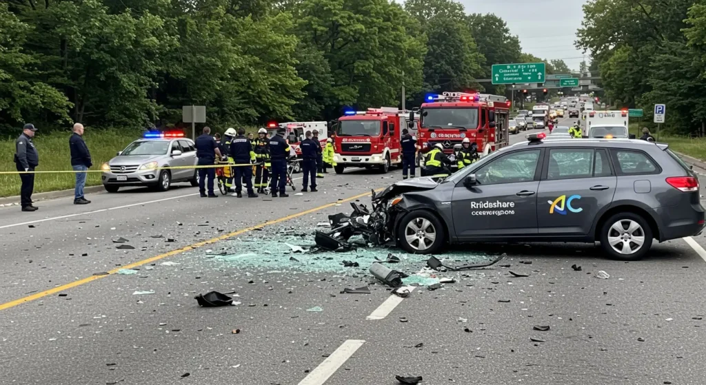 a car accident with a wrecked car