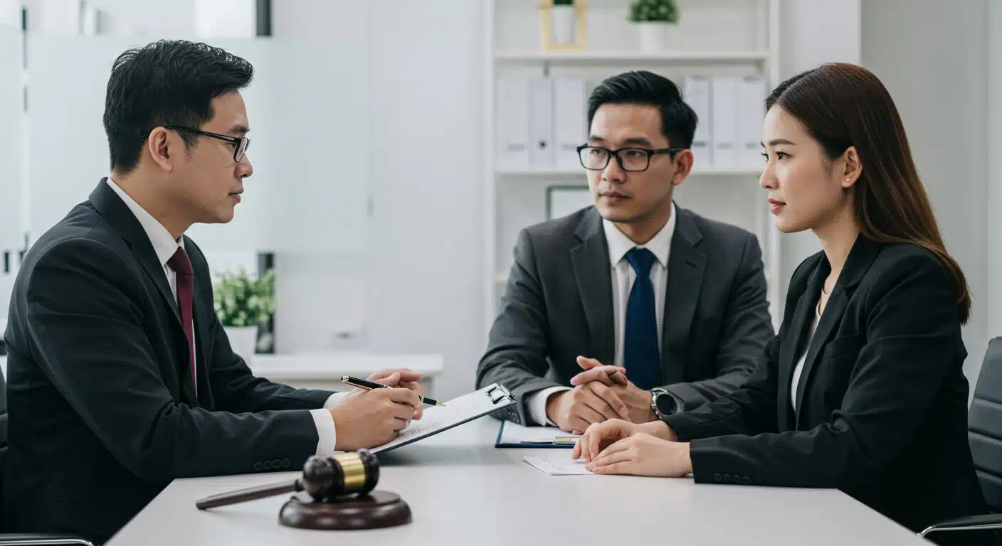 a group of people sitting at a table