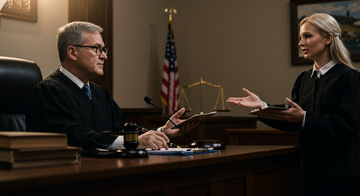 a judge talking to a judge