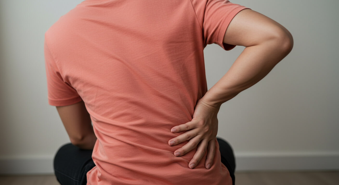 a person holding his back