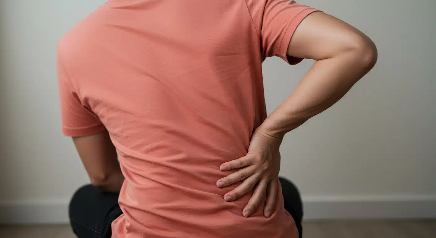 a person holding his back