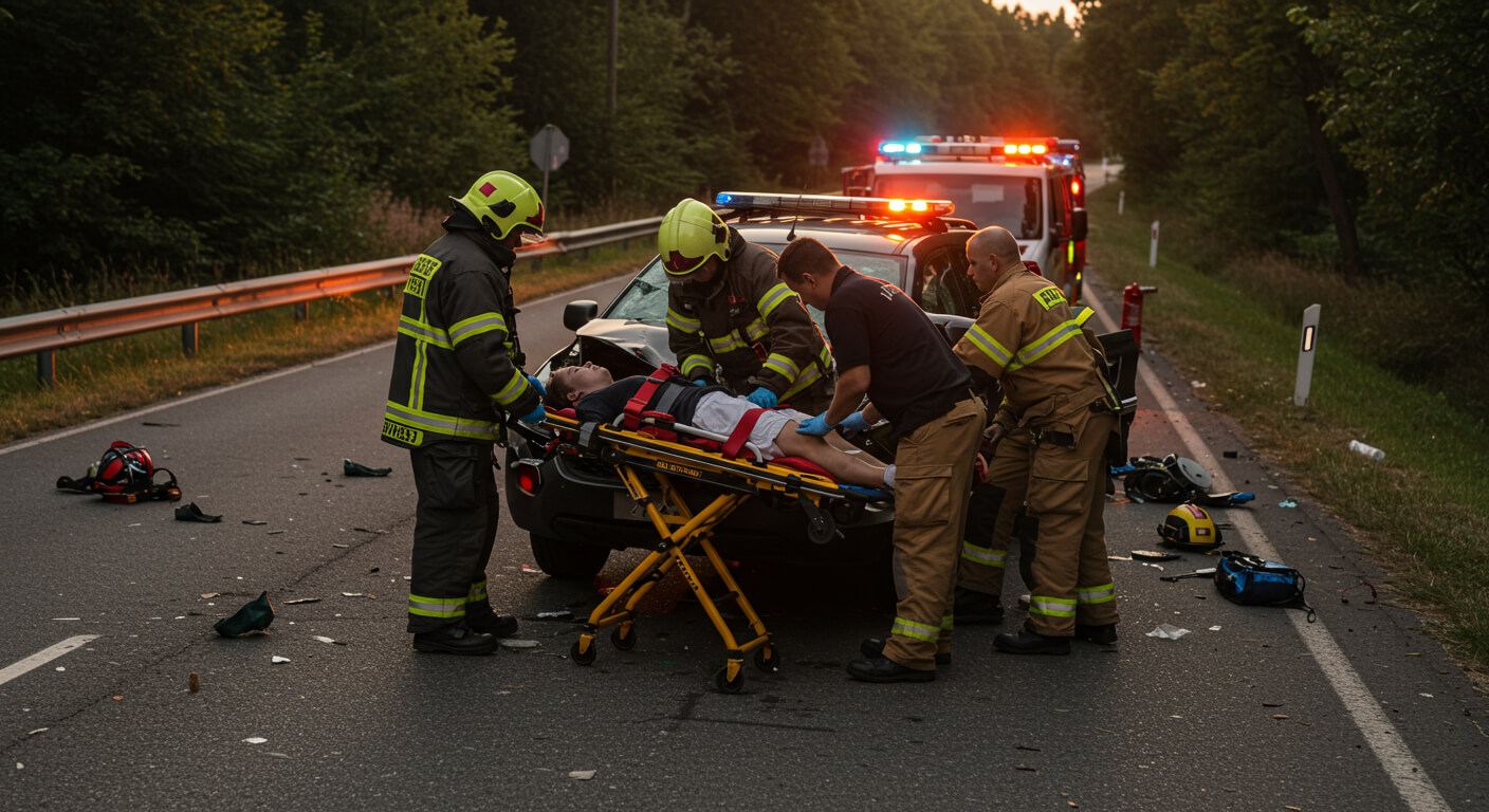 a group of firefighters helping a man on a stretcher